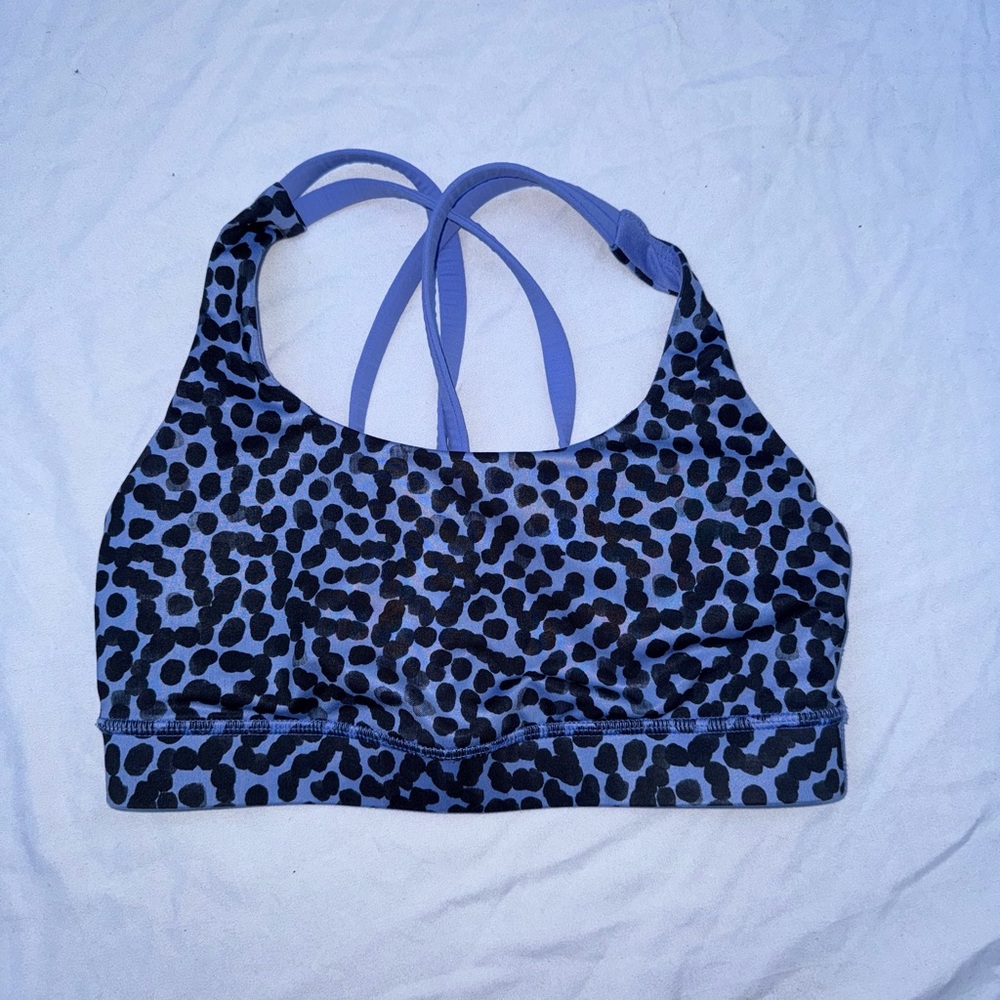 lululemon athletica Lavender/blue color Leopard Print Strappy Sports Bra